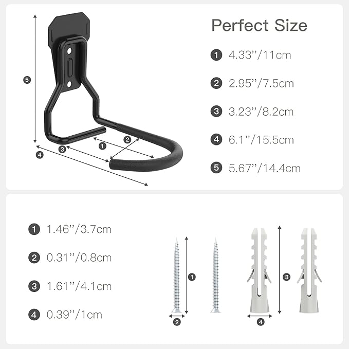 Bike Wall Mount with Fixed Hook, Heavy Duty Bike Storage Rack, Bike Rack - Image 6