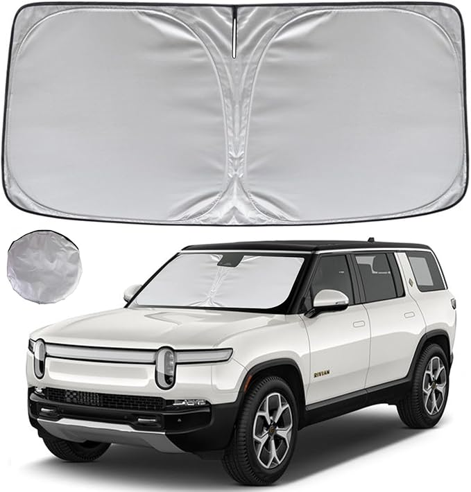 KAYZT Windshield Sun Shade for 2022-2025 2026 Rivian R1S Foldable Sunshade by KAYZT