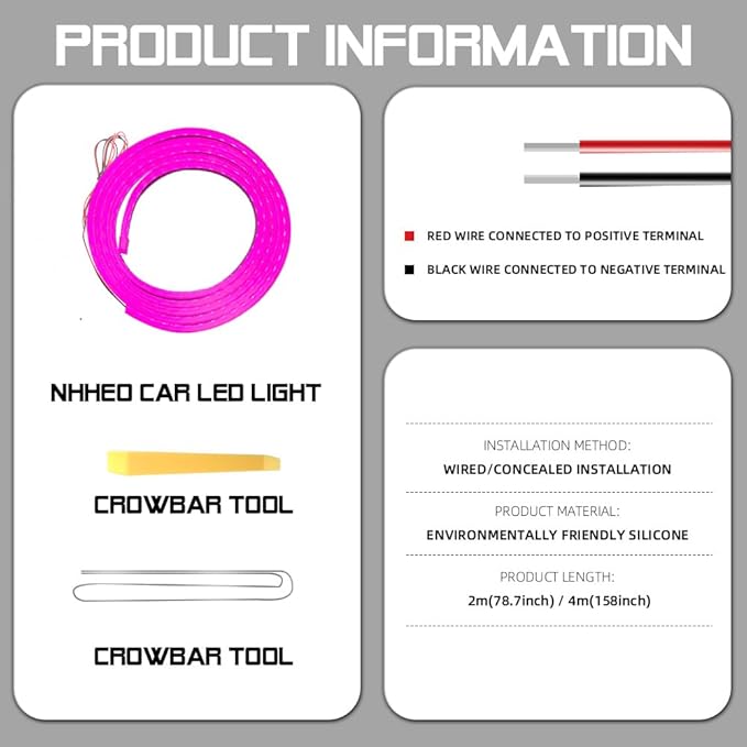 Car LED Strip Light For Trunk, 79Inch IP67 Silicone Waterproof Neon Light Strip - Image 8