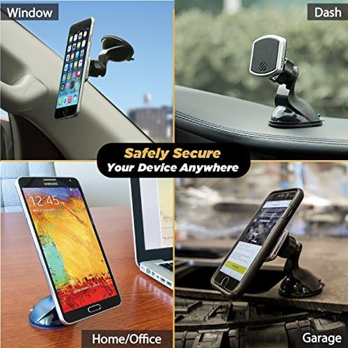 Scosche MPWD2PK-UB MagicMount Pro Magnetic Car Phone Holder - Strong Magnet Mount for iPhone and Android - Secure Mount for Car Window/Dash - Universal 360° Adjustable Mobile Cell Holder - 2-Pack