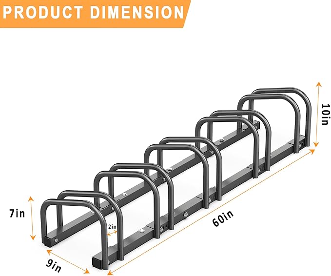 Ultrawall Bike Storage Rack for Garage, 5 Bikes Floor Bike Stand, Bicycle - Image 2