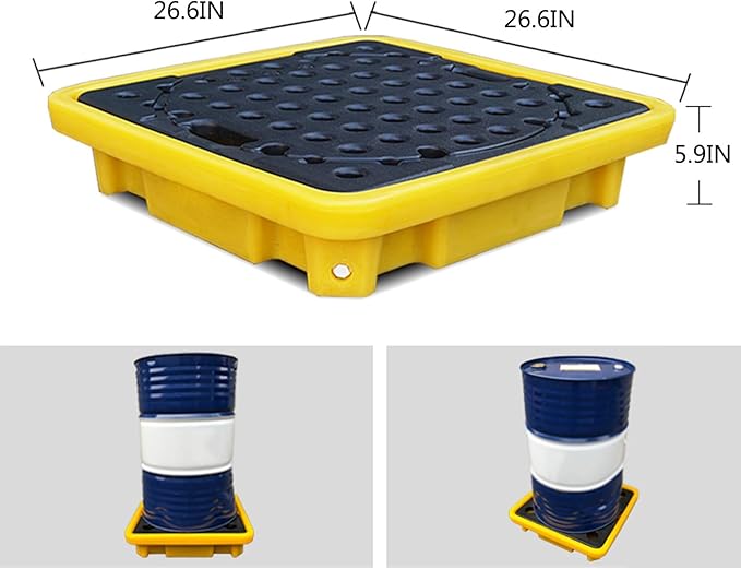 Drum Containment Spill Pallet, Industrial Nestable Oil Drums Leak-Proof Tray - Image 2