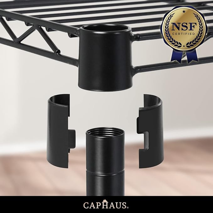 CAPHAUS NSF Adjustable Height Wire Shelving Unit w/Liner, 5-Tier Metal Steel - Image 7