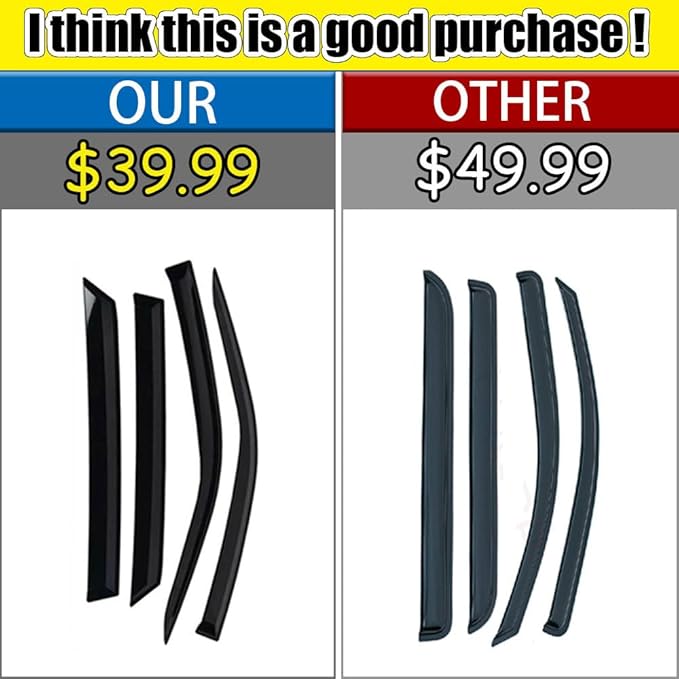 Rain Guards for 4Runner 2010-2022, Tape-on Side Window Deflectors for 4Runner - Image 2