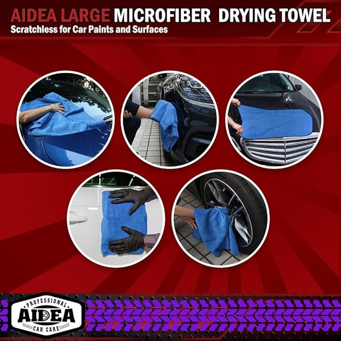 AIDEA Microfiber Towels for Cars-4PK, Large Professional Car Drying Towel - Image 7