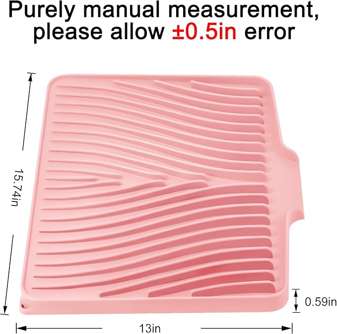 Silicone Dish Drying Mat for Kitchen Counter, Dish Drying Pad, Non-Slip Drain - Image 2