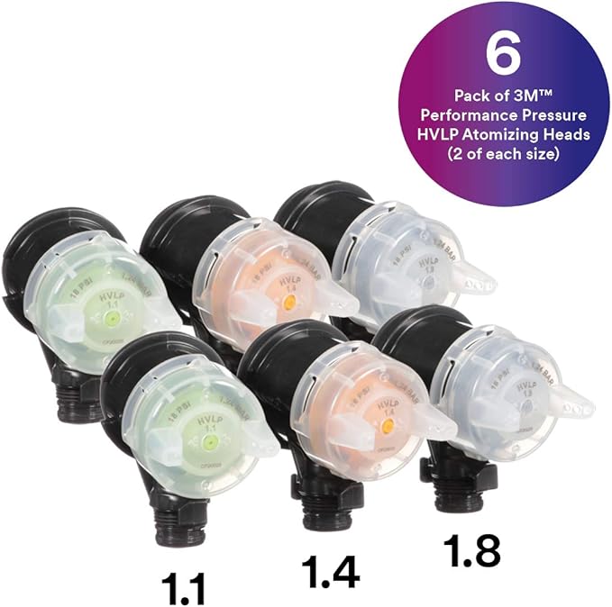3M Performance Pressure HVLP Atomizing Head Refill Variety Kit, - Image 2