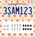 2 Pack Universal Smiley Face Flower License Plate Frame-Rustproof Aluminum by Unknown
