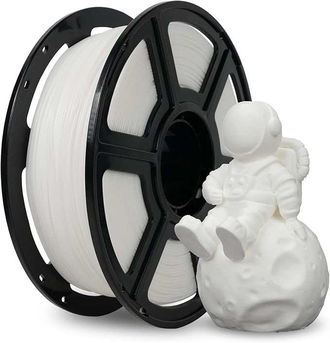 FLASHFORGE PLA Filament 1.75mm +/- 0.02mm, Matte White 3D Printer Filament 1kg by FLASHFORGE