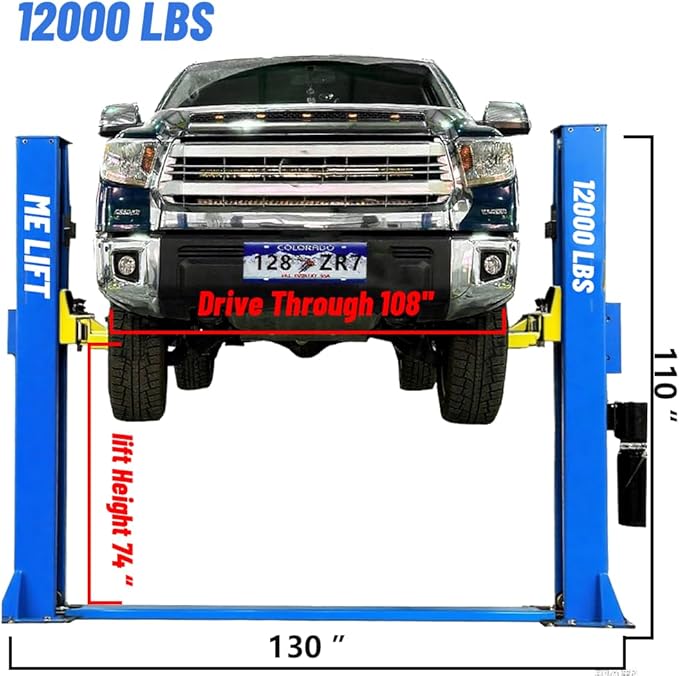 ME 12000lbs 2 Post Lift Automotive Car Lift Single Point Lock Release Two Post - Image 2