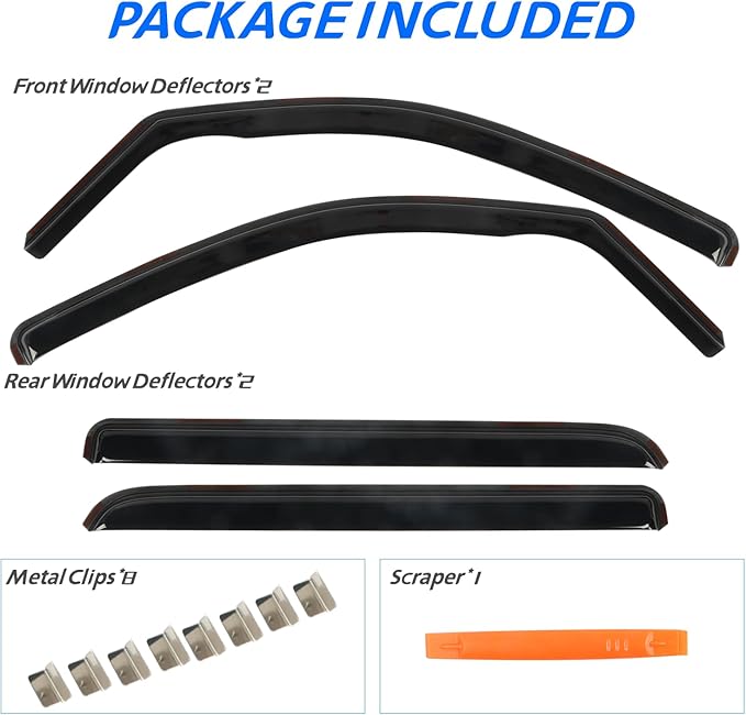 in Channel Rain Guards Fit for 2009-2014 Ford F-150 Crew Cab Full-Size Doors - Image 7