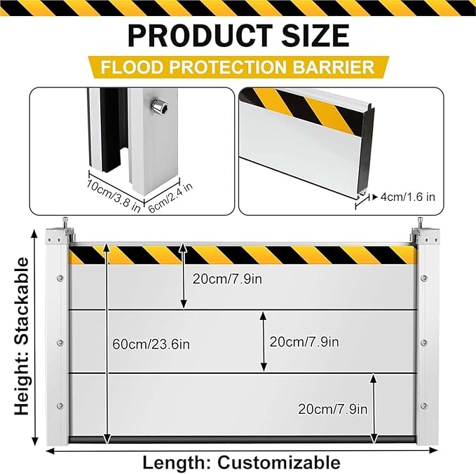 Flood Barriers for Home Exterior, Reusable Heavy Duty Aluminum Flood Water - Image 3