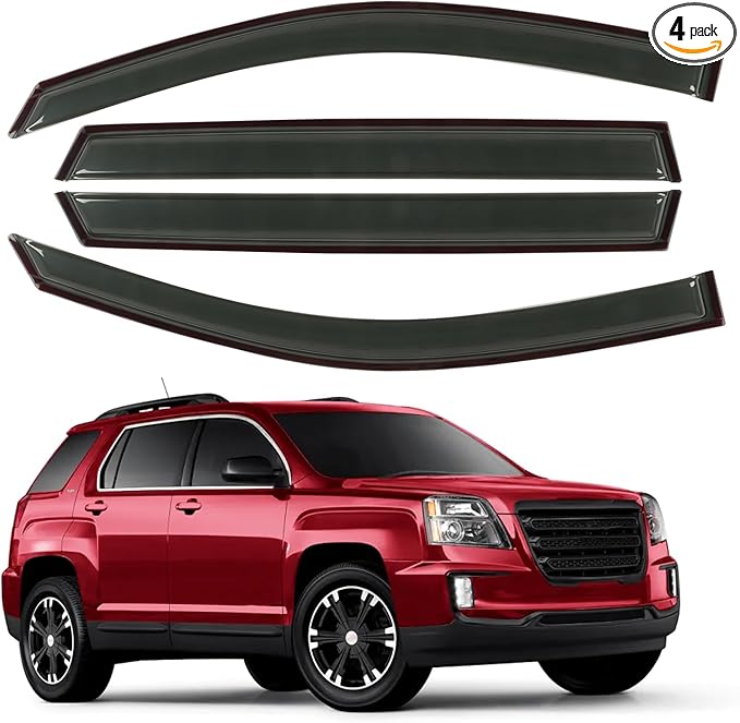Rain Guard Fit for 2010-2017 GMC Terrain, Outside-Mount Side Window Visor by CHYKORLA
