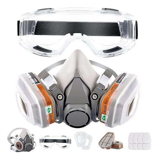 Respirator Reusable Half Face Cover Gas Mask by RBLCXG