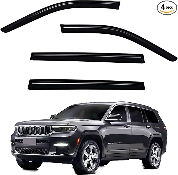 Window Visors Rain Guards fits 2021-2025 Grand Cherokee L, Out-Channel Window by Unknown