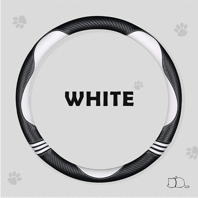 Car Steering Wheel Covers for Women Padded Carbon Fiber PU Leather Cute Auto - Image 3