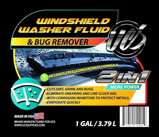 UCS 10015 2-In-1 Car Windshield Washer Fluid & Bug Remover 1 Gallon Ready to - Image 2
