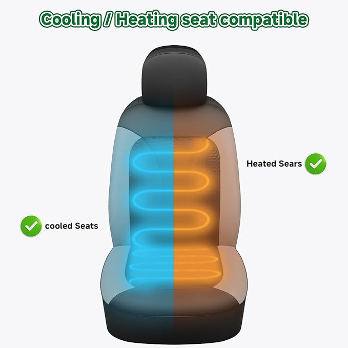 GIANT PANDA Fit Chevy Silverado 1500 2500 3500 Front Car Seat Cover, 3D Air - Image 4