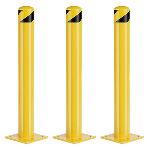 Safety Bollard Post, 48 Inch Height Steel Bollards, 4.5 Inch Diameter Parking by SpecializeinYourNeeds