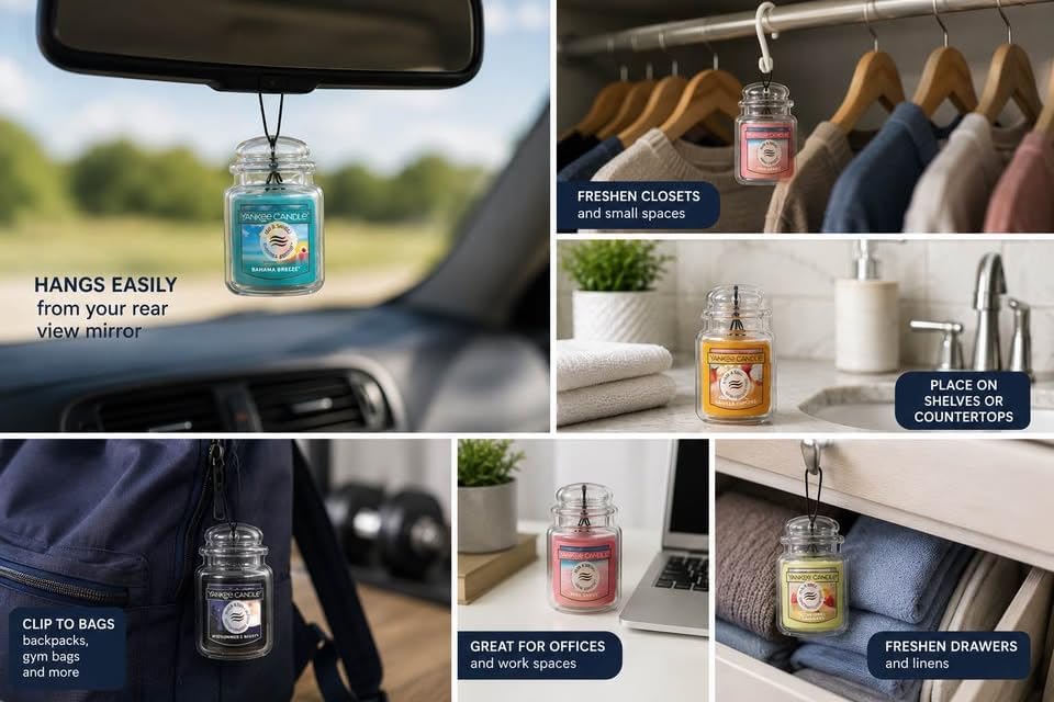 Yankee Candle Car Jar Ultimate Multipack, 5 Air Fresheners