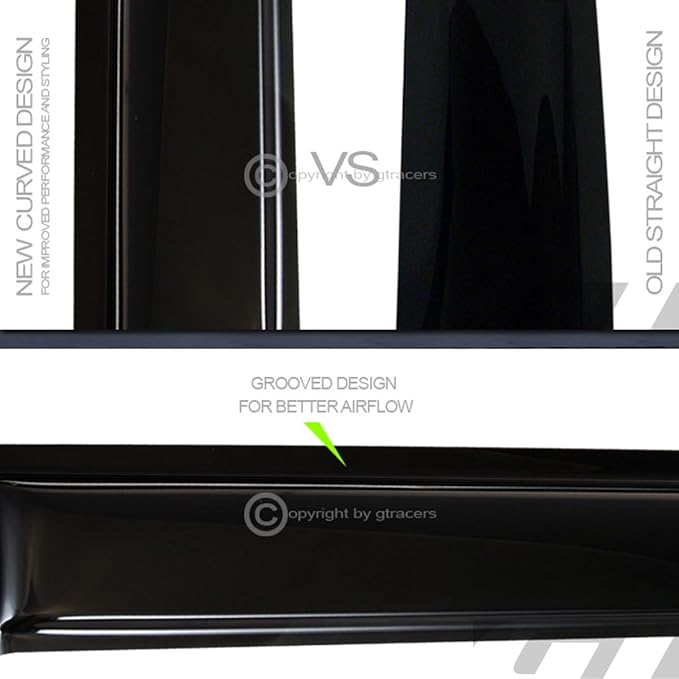 4pcs Front Rear Window Deflector Sun/Rain/Wind Guards Smoke Window Visors 07-13 - Image 2