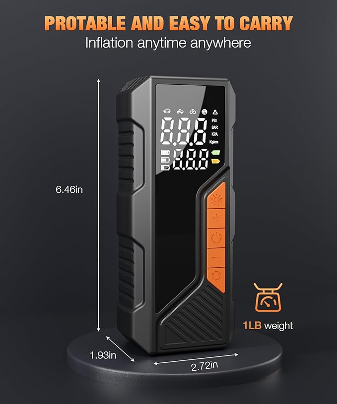 Tire Inflator Portable Air Compressor, 150PSI Portable Air Pump - Image 7