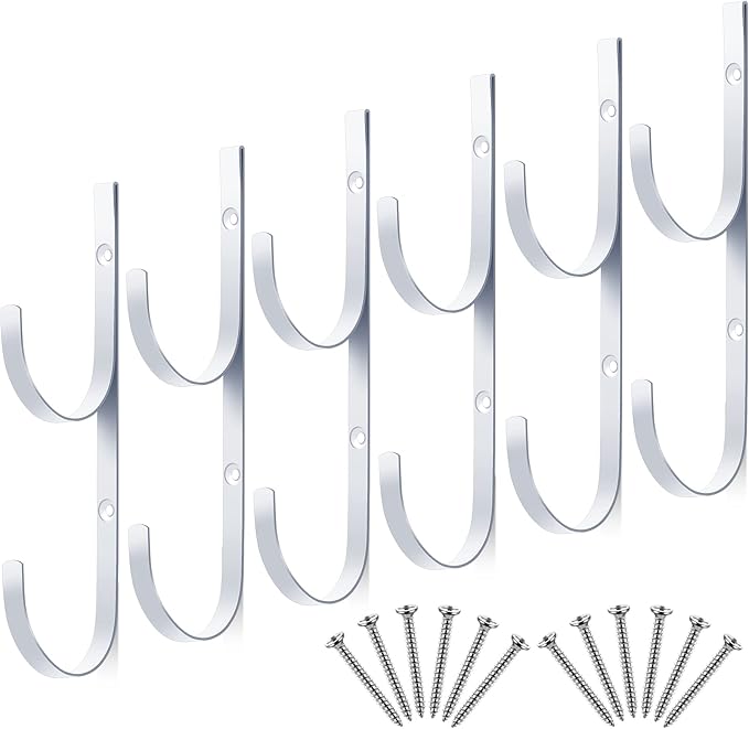 6 Pieces Pool Pole Hook Hanger Swimming Metal Brackets Pool Hook by HOTOP
