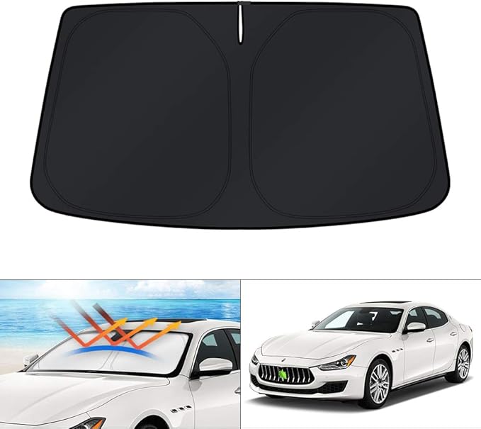 KUST Windshield Sun Shade for 2014-2024 Maserati Ghibli Accessories Custom Fit by KUST