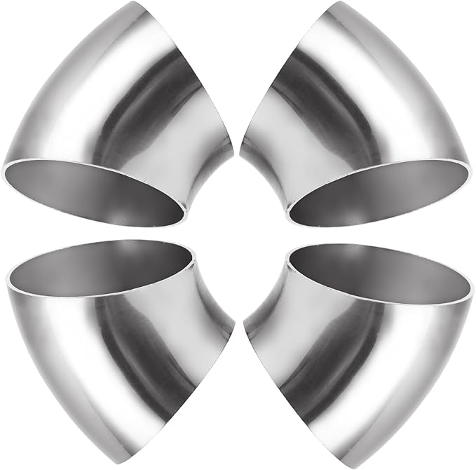 Acrux7 4 Pack 2.5 Inch 45 Degree Exhaust Elbow Pipe, 304 Stainless Steel - Image 8