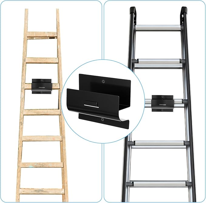Heavy Duty Ladder Hooks for Garage Wall 4 Pack Black Ladder Hanger Garage Wall - Image 6