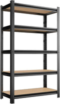 Garage Shelving Unit, 2550Lbs Heavy Duty 5-Tier Metal & Wood Adjustable Storage by Notmise