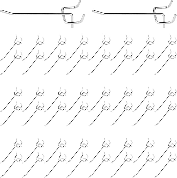 50Pcs 4"/10CM Pegboard Hooks Assortment Set, Metal Peg Board Hooks by Yauhar