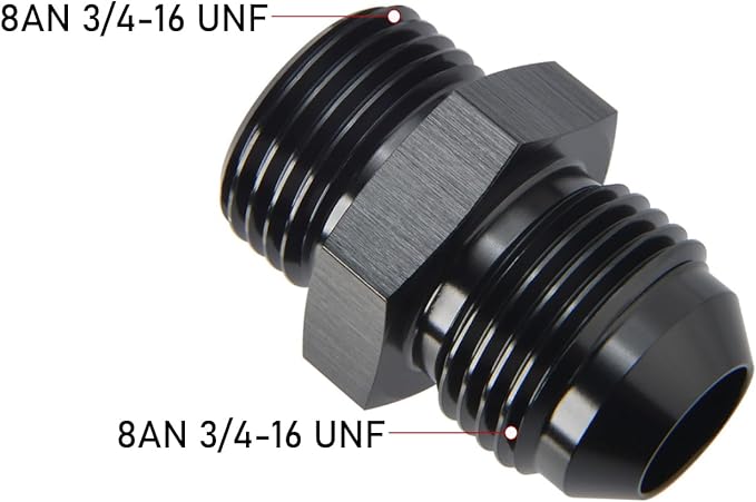 8AN Male Flare to 8AN ORB O-ring Boss Fuel Pump Rail Adapter Fitting Aluminum - Image 2