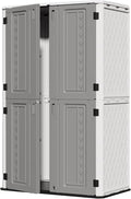 ZZM 67 Cuft Vertical Outdoor Storage Shed Diamond Texture Resin Outdoor Cabinet by ZZM