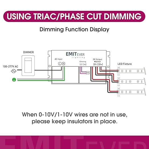 EMITEVER 288W Dimmable LED Driver, 24V 5-in-1 Dimmable Power Supply, 3-Channels - Image 5