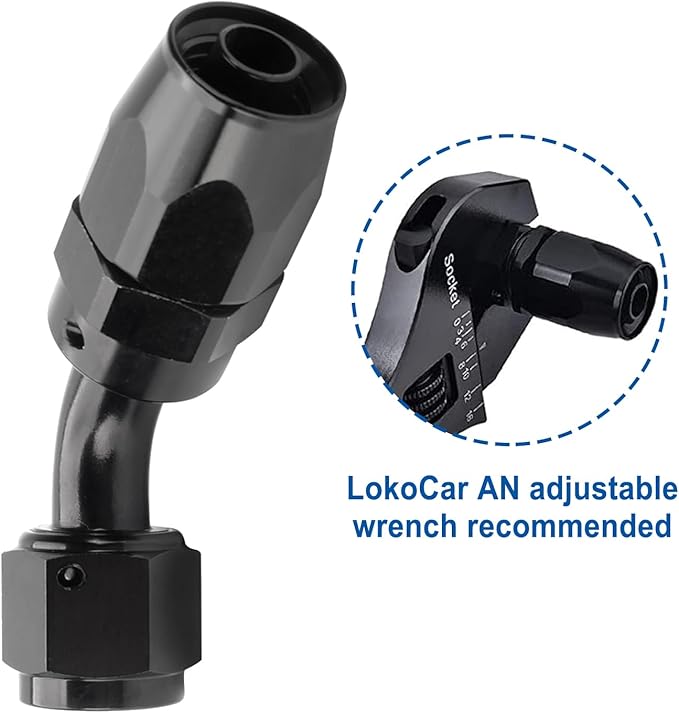 LokoCar 6AN Hose End Fitting 45 Degree Swivel - Image 5