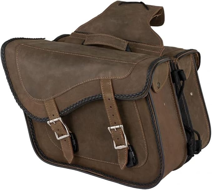 GARGOYLE BELLS Motorcycle Saddle Bags Genuine Leather Motorcycle Luggage Bag by GARGOYLEBELLS