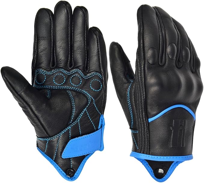 Harssidanzar Leather Motorcycle Gloves - Image 4