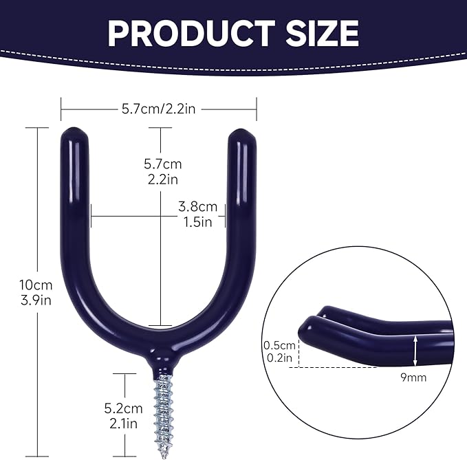 12 Pack Garage Storage System Steel U Hooks - Image 5