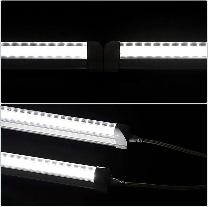 4FT LED Shop Light, 25 Pack, 60W 6000K 9500LM Clear White, Linkable Integrated - Image 6