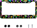 Personalise Colorful Mushrooms License Plate Frames Funny License Plate Frame by Omw2fyb