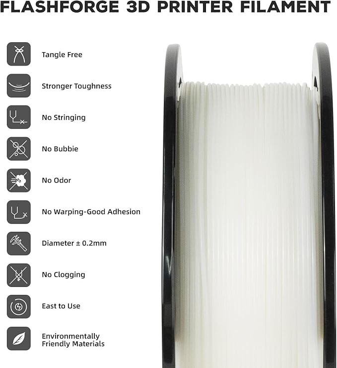FLASHFORGE PLA Filament 1.75mm, 3D Printer Filament 1kg Spool, Dimensional - Image 2