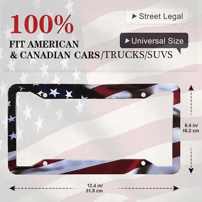 2Pack American Flag License Plate Frame - Image 3