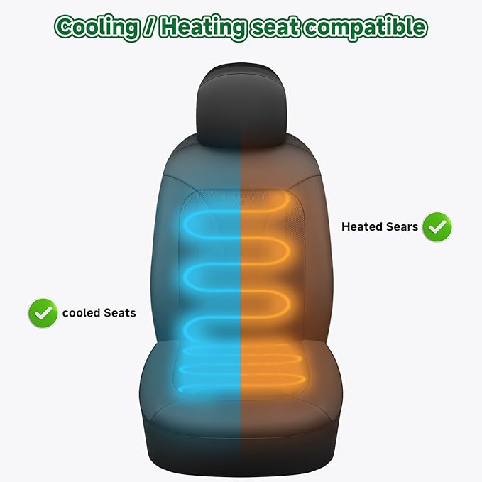 GIANT PANDA Fit Chevy Silverado 1500 2500 3500 Front Car Seat Cover, 3D Air - Image 4