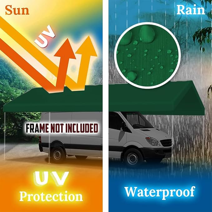 12'x20' Upgraded Carport Replacement Top Canopy Cover - Image 3