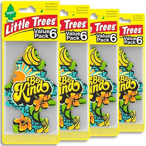 LITTLE TREES Car Air Freshener, 4 Count (Pack of 6), Be Kind