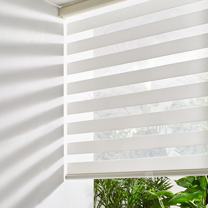 Persilux Cordless Zebra Roller Window Shades Free-Stop Roller Blinds Light by PersiluxHome