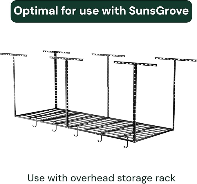SunsGrove Heavy-Duty 4-Pack Overhead Garage Ceiling Storage Hooks, Add-On - Image 5