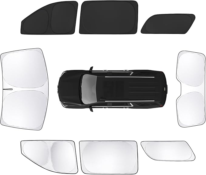 8pcs Car Window Shades for GMC Yukon XL&Chevy Suburban 2021-2026 Accessories by Unknown