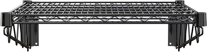 24" x 24" Black Epoxy Wire Wall Mount Shelf - Image 3